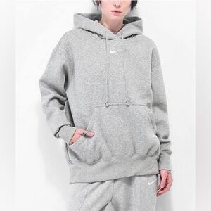 Nike Women’s Light Gray Fleece Pullover Hoodie Size M